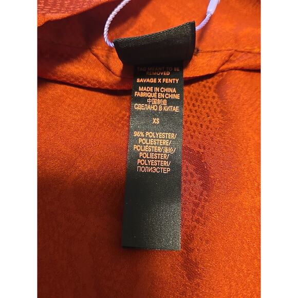 Savage x Fenty Snakeskin Kimono Jacquard Belted Long Robe Rust Orange XS - Picture 4 of 5